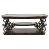CoasterEssence 702448 Laney - 1-Shelf Glass Top Rectangular Coffee Table - Deep Merlot