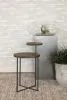 CoasterEssence 935980 Yael - Round Mango Wood Accent Side Table - Natural And Gunmetal