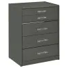 Coaster Fine Furniture 930210 Danbury - 3-Drawer Makeup Vanity & Stool Set - Gray High Gloss