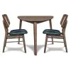 New Classic 40-D1651-D2FC Oscar - Corner Table With 2 Teal Cushion Chairs - Brown