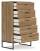 Ashley Furniture EB1866-245 Deanlow - Five Drawer Chest - Honey
