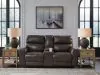 Ashley Furniture PCU6450618 Crossplex - Power Reclining Loveseat / Console / Adjustable Headrest - Smoke