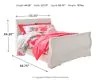 Ashley Furniture B129/31/36/87/84/88 Ashley Furniture B129/31/36/87/84/88 Anarasia - 5 Pc. - Dresser, Mirror, Full Sleigh Bed - White