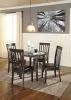 Ashley Furniture D310/15/01(4) Ashley Furniture D310/15/01(4) Hammis - 5 Pc. - Drop Leaf Table, 4 Upholstered Side Chairs - Dark Brown