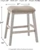 Ashley Furniture D394/32/024(4) Ashley Furniture D394/32/024(4) Skempton - 5 Pc. - Counter Table, 4 Upholstered Stools - White