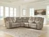 Ashley Furniture PC69205S2 Pearce-Pike - 3-Piece Reclining Sectional With RAF Reclining Loveseat With Console - Birch
