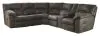 Ashley Furniture 27801S1 Tambo - Right Arm Facing Loveseat With Console 2 Pc Sectional - Pewter