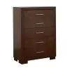 CoasterEssence 200715 Jessica - 5-Drawer Bedroom Chest - Cappuccino