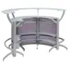 CoasterEssence 100135-S3 Dallas - 3 Piece Curved Freestanding Home Bar Cabinet - Silver