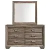 CoasterEveryday 204193M Kauffman - 6-Drawer Dresser With Mirror - Washed Taupe