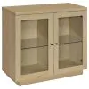 Coaster Fine Furniture 950429 Tilbury - 2-Door Glass Front Accent Display Cabinet - Light Oak