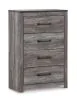 Ashley Furniture B1290/31/36/44/71/98 Bronyan - Queen Panel Bed - 5 Pc. - Dresser, Mirror, Chest, Queen Bed - Dark Gray