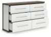 Ashley Furniture PCB1108-31 Kendanport - Six Drawer Dresser - Brown / White