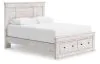 Ashley Furniture PCB1171B4 Ashley Furniture PCB1171B4 Makidern - Queen Panel Storage Bed With Storage Footboard - Whitewash