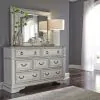 Liberty Furniture 520-BR-CSLDM Liberty Furniture 520-BR-CSLDM Abbey Park - 3 Piece Bedroom Set (California King Sleigh Bed, Dresser & Mirror) - Antique White