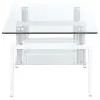 Coaster Fine Furniture 703438 Dyer - 1-Shelf Rectangular Glass Top Coffee Table - White