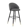 New Classic SAF199-BS-GRY New Classic SAF199-BS-GRY Oliver - Vegan Leather Bar Chair (Set of 2) - Gray