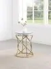 CoasterEveryday 710367 Elise - Round Mirror Top Stainless Steel End Table - Gold