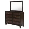 Coaster Fine Furniture 223633M Andover - 8-Drawer Dresser And Mirror - Dark Oak