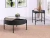 Coaster Fine Furniture 707898-S2 Ozella - 2 Piece Round Coffee And End Table Set - Sandy Black