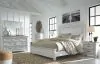 Benchcraft® B777/31/36/57/54/96/93(2) Benchcraft® B777/31/36/57/54/96/93(2) Kanwyn - 7 Pc. - Dresser, Mirror, Queen Panel Bed, 2 Nightstands - Whitewash