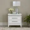Liberty Furniture 781-BR61 Reflections - Nightstand With Lights and Charging Station - Pearl White