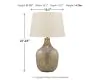 Ashley Furniture L430664 Mari - Glass Table Lamp  - Gray / Gold Finish