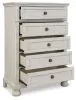 Ashley Furniture B742-45 Robbinsdale - Five Drawer Chest - Youth - Antique White