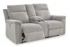 Ashley Furniture 3320196 Barnsana - Dbl Power Reclining Loveseat with Console - Ash