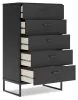 Ashley Furniture EB1865-245 Socalle - Five Drawer Chest - Black
