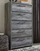 Ashley Furniture B221/46/58/56S/95/B100-14 Ashley Furniture B221/46/58/56S/95/B100-14 Baystorm - 5 Pc. - Chest, King Panel Bed with 2 Storage Drawers - Gray