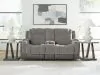 Ashley Furniture PC8350518 Mixed Motion - Power Reclining Loveseat With Console / Adjustable Headrest - Shadow