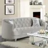 CoasterElevations 508461 Avonlea - Upholstered Sloped Arm Sofa Velvet - Pearl Silver