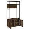 Coaster Fine Furniture 980006 Quincy - 2 Door Coat Rack Hall Tree Storage Bench - Dark Pine