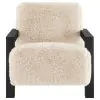 Coaster Fine Furniture 907533 Fitzroy - Faux Fur Upholstered Chair Solid Wood Arms - Latte