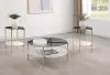Coaster Fine Furniture 710338-S3 Jonelle - 3 Piece Round Coffee And End Table Set - Gold / Smoke