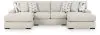 Benchcraft® 75105S7 Benchcraft® 75105S7 LaureLGrove - 3-Piece Double Chaise Sectional With Armless Loveseat - Pebble