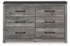Ashley Furniture B1290-31 Bronyan - Six Drawer Dresser - Dark Gray