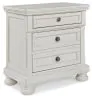 Ashley Furniture B742/31/36/78/56/97/92(2) Ashley Furniture B742/31/36/78/56/97/92(2) Robbinsdale - 7 Pc. - Dresser, Mirror, King Sleigh Bed, 2 Nightstands - Antique White