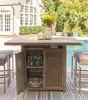 Ashley Furniture P749/665/130(2) Walton Bridge - 5 Pc. - Square Bar Table W/Fire Pit, 4 Barstools - Driftwood