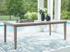 Ashley Furniture P701-625 Rainier Ranch - Rectangle Dining Table With Umbrella Option - Brown / Beige