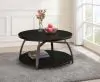 CoasterEssence 722208 Dacre - Round Engineered Wood Top Coffee Table - Dark Gray