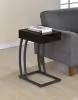 CoasterEssence 900578 Troy - 1-Drawer C-Shaped Side Table Power Outlet - Cappuccino