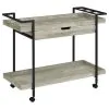 Coaster Fine Furniture 181005 Ventura - 1-Drawer Engineered Wood Bar Cart - Gray Driftwood