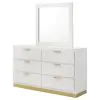 Coaster Fine Furniture 224773M Caraway - 6-Drawer Dresser With Mirror - White