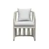 Intercon AX-CH-460AC-WHT-C Alexa - Outdoor Dining Side Arm Chair - White