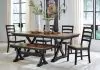 Ashley Furniture D634/35/01(2)/00 Wildenauer - 6 Pc. - Extension Table, 4 Side Chairs, Bench - Brown / Black