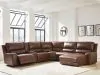 Ashley Furniture PCU62607S6 Ashley Furniture PCU62607S6 DeepWakes - 6-Piece Power Reclining Sectional With RAF Press Back Power Chaise And Storage Console - Canyon