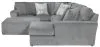 Jackson Furniture Industries 2477/30/62/76/28-28 Glacier - 3 Piece Sectional With RSF Chaise, Comfort Coil Seating, 9 Included Accent Pillows And Cocktail Ottoman - Shark