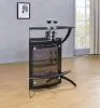 CoasterEssence 182135 Dallas - 2-Shelf Curved Freestanding Home Bar Cabinet - Black